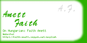 anett faith business card